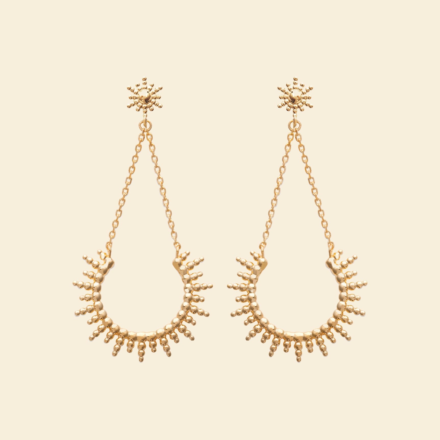 Boucles soleil plaqué or 