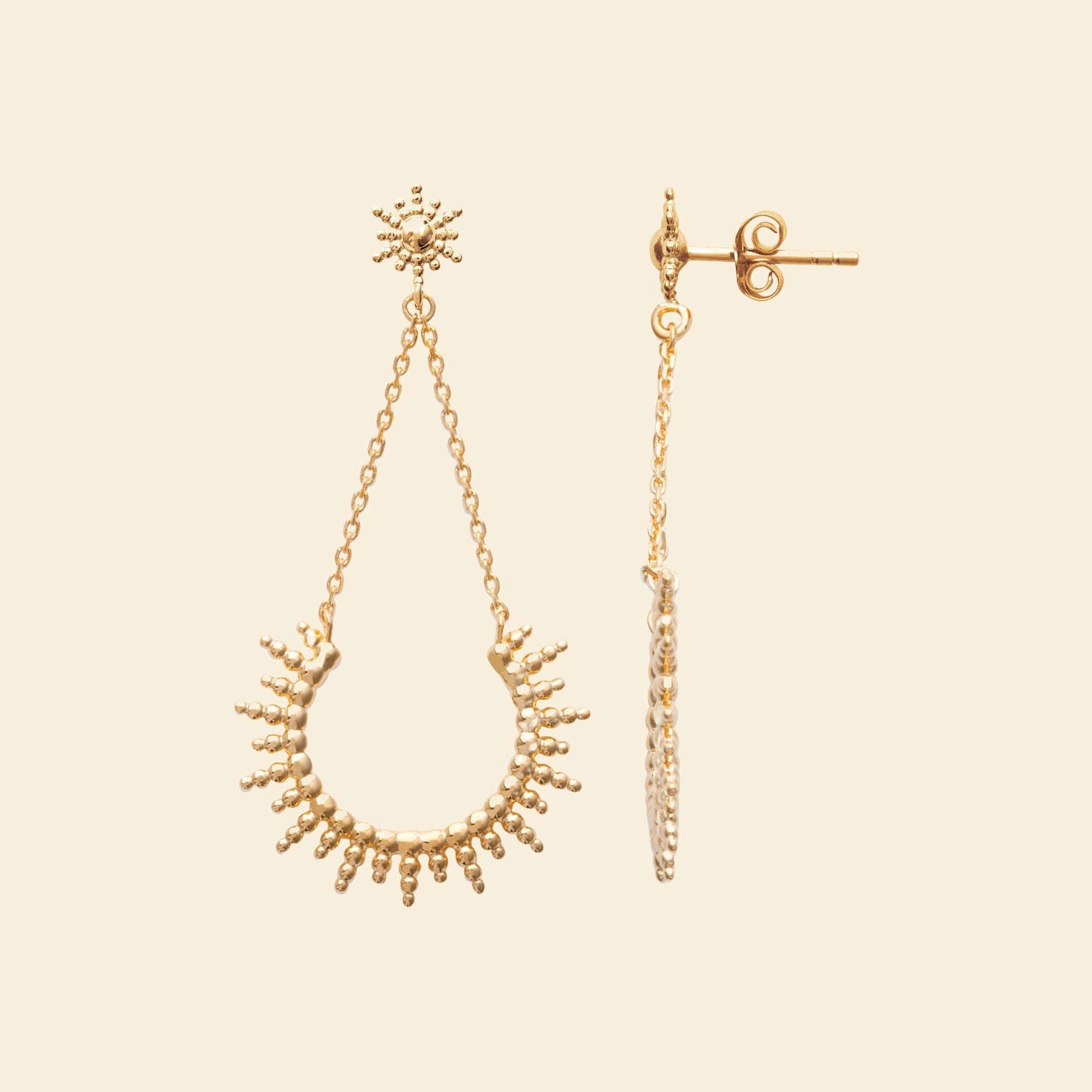 Boucles soleil plaqué or 