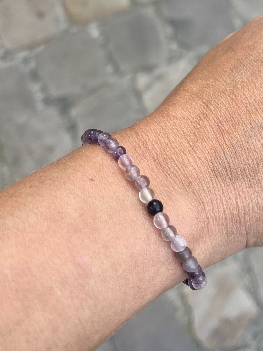 Bracelet acier doré - pierre semi-précieuse FLUORITE
