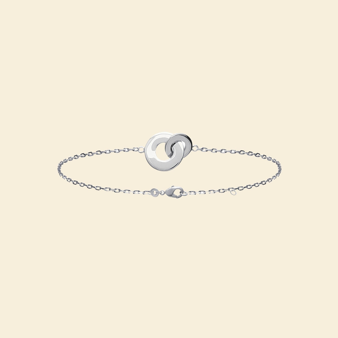 Bracelet argent - anneaux entrelacés 