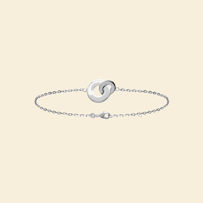Bracelet argent - anneaux entrelacés 