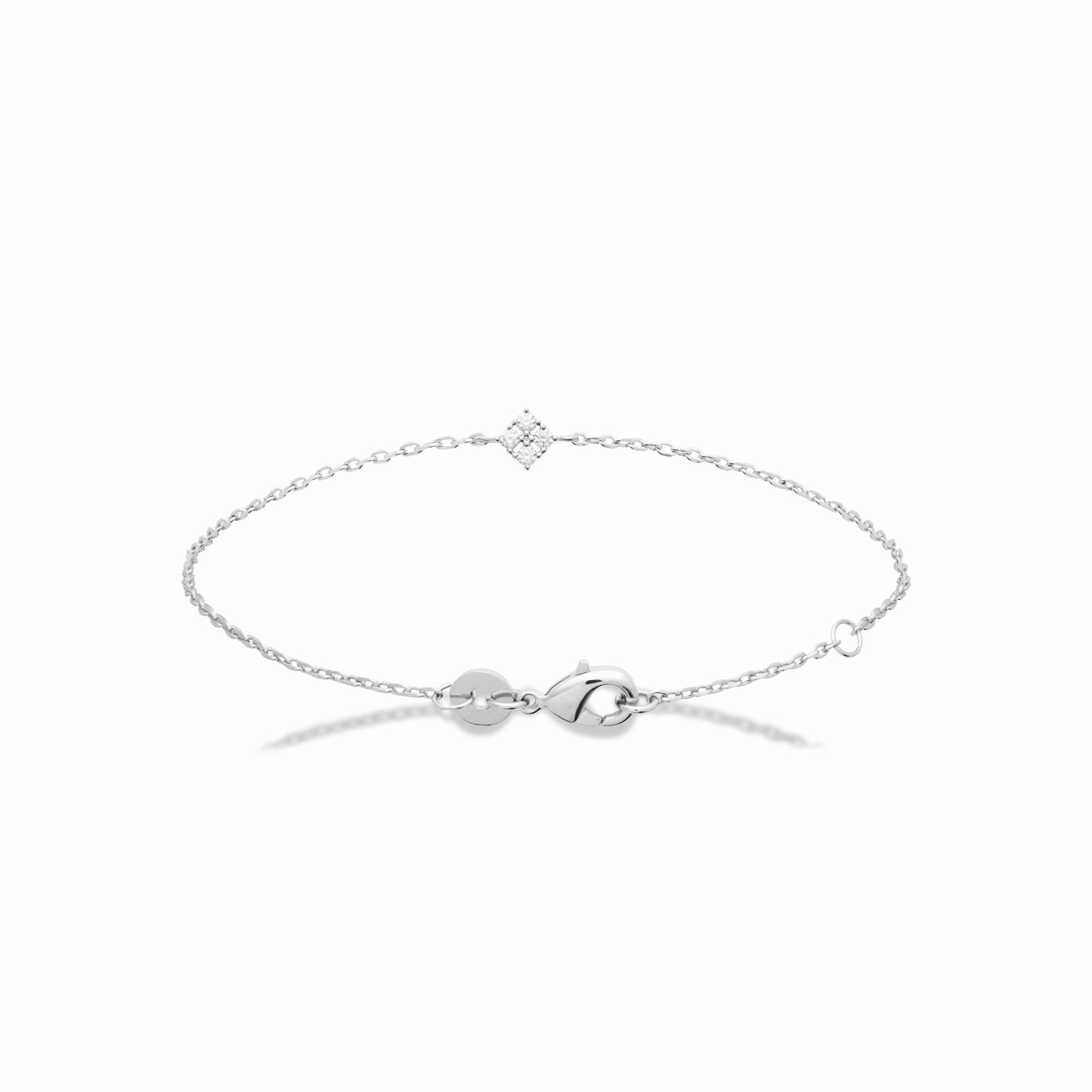 Bracelet argent rhodié & brillants 