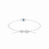 Bracelet argent rhodié - pierre bleue étincelante 