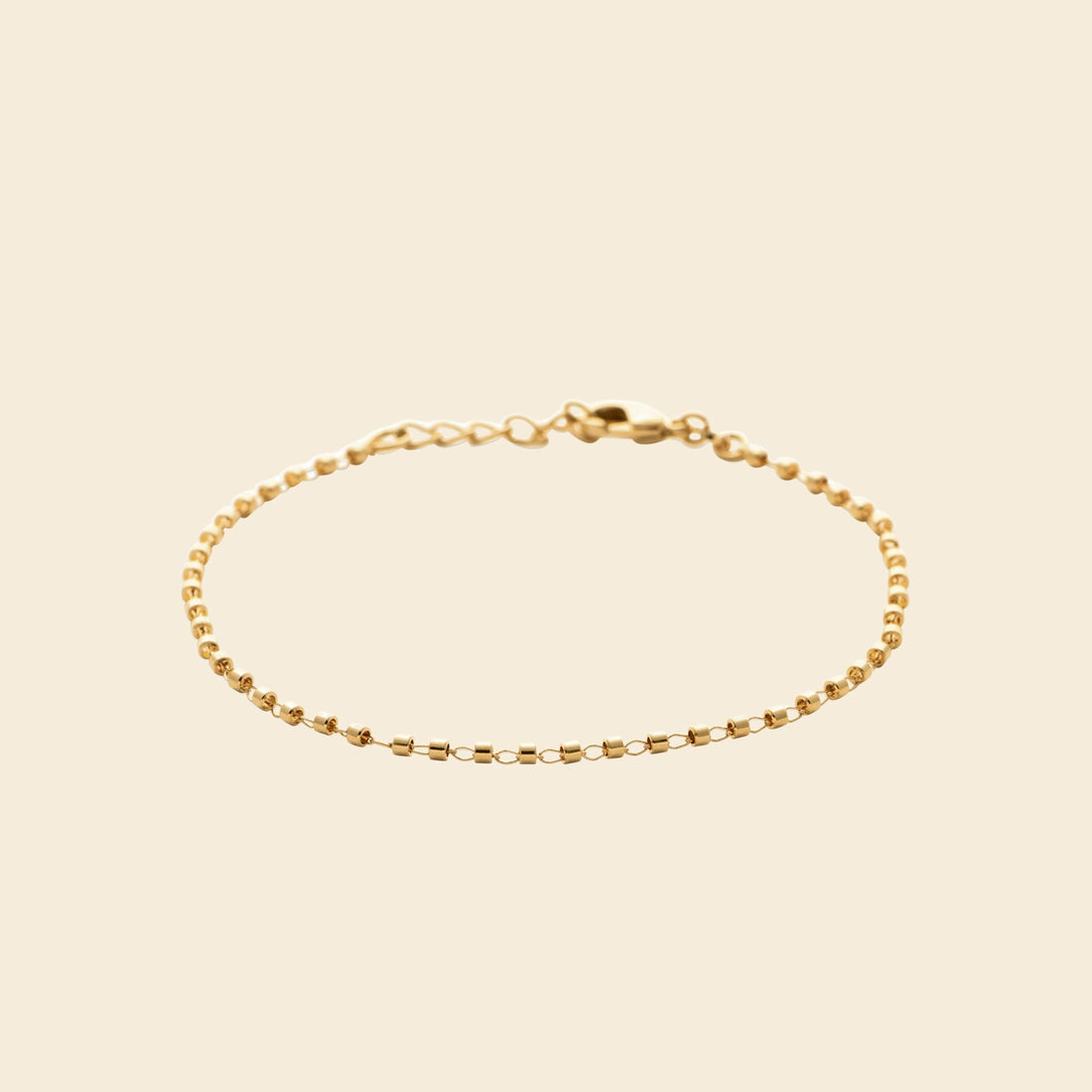 Bracelet chaîne plaqué or - perlée 