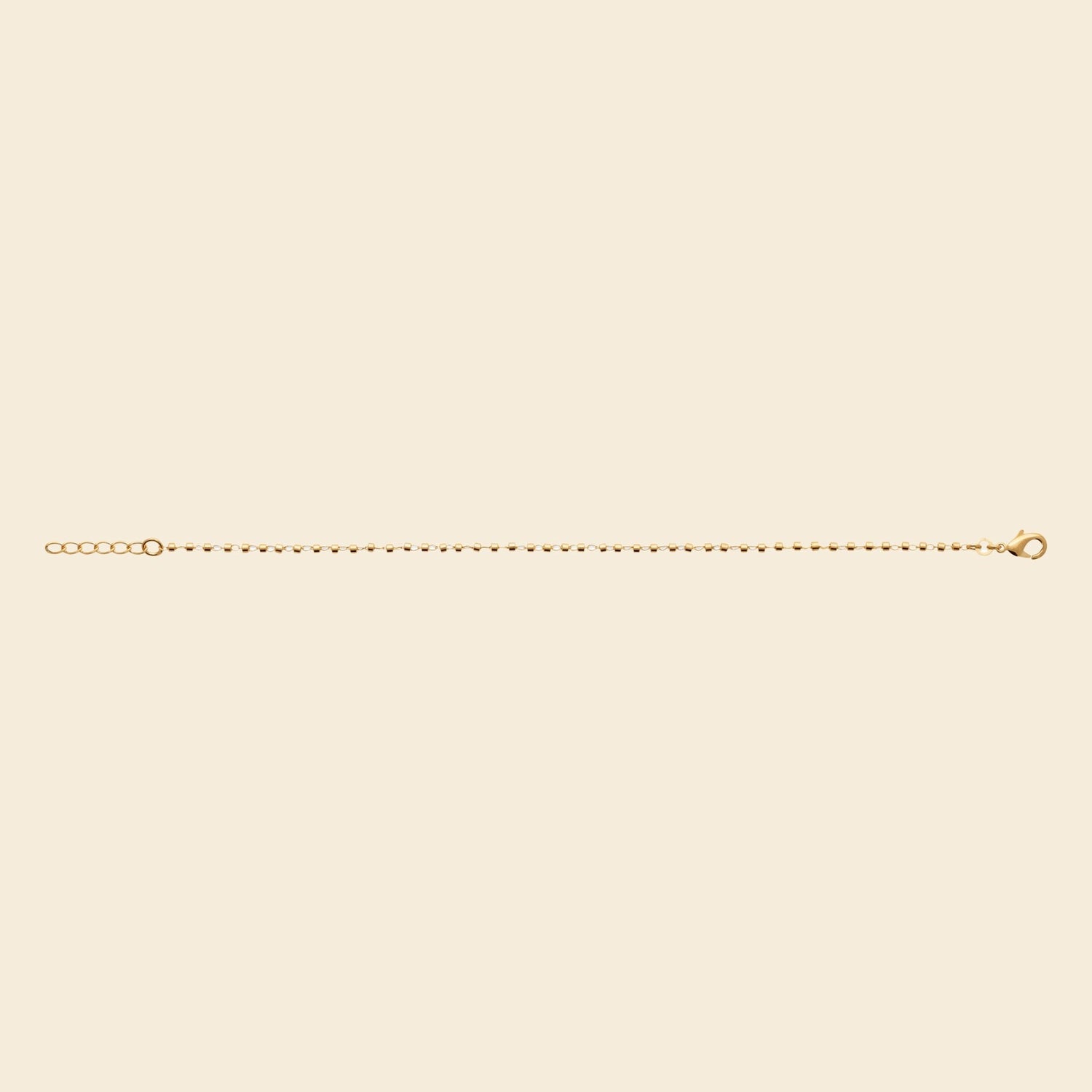 Bracelet chaîne plaqué or - perlée 