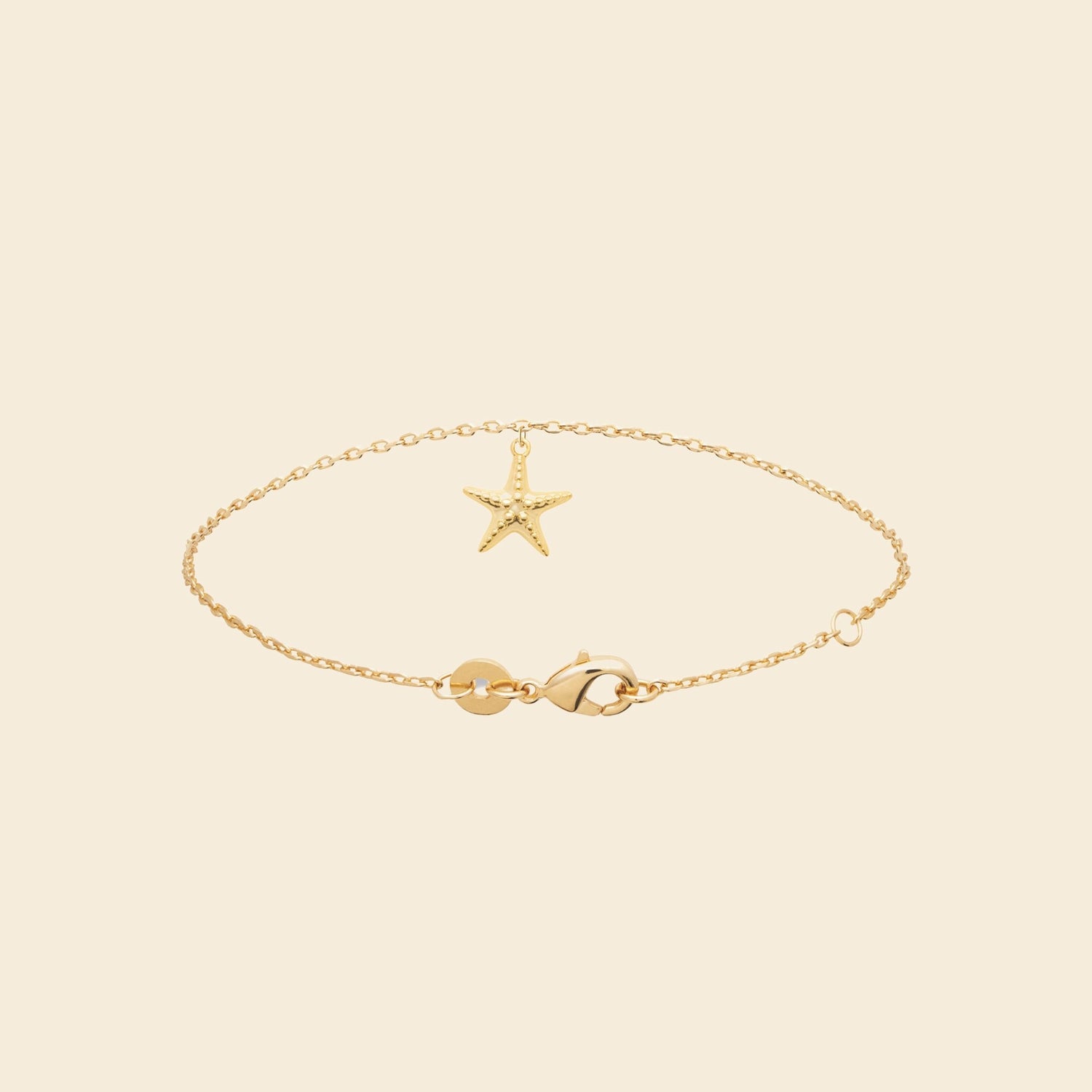 Bracelet cheville plaqué or - étoile de mer 