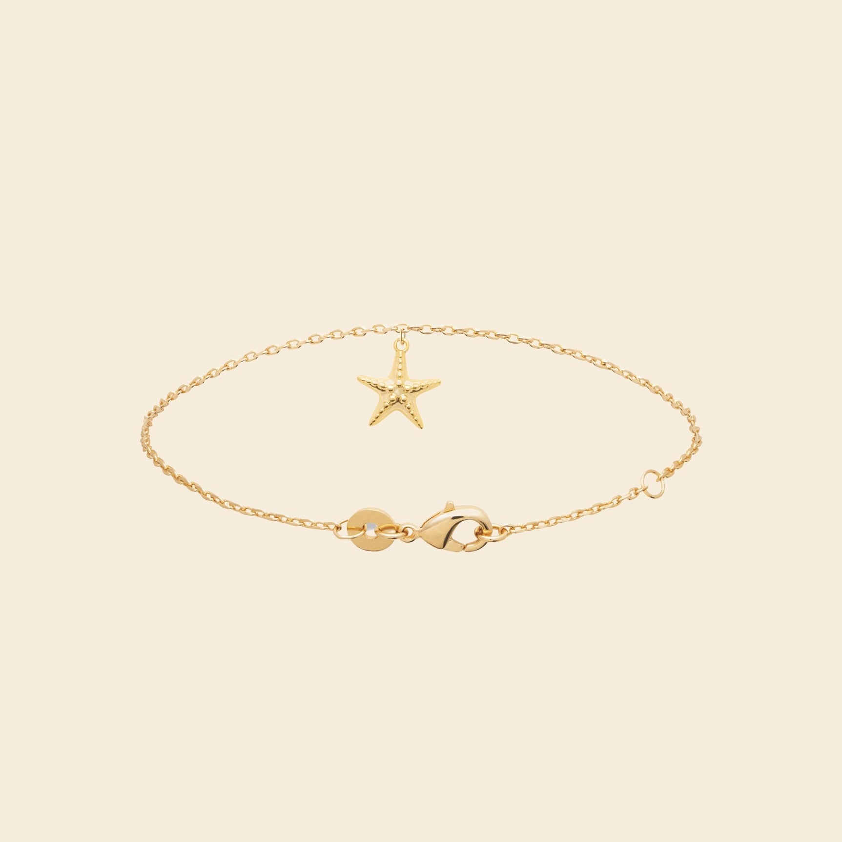 Bracelet cheville plaqué or - étoile de mer 