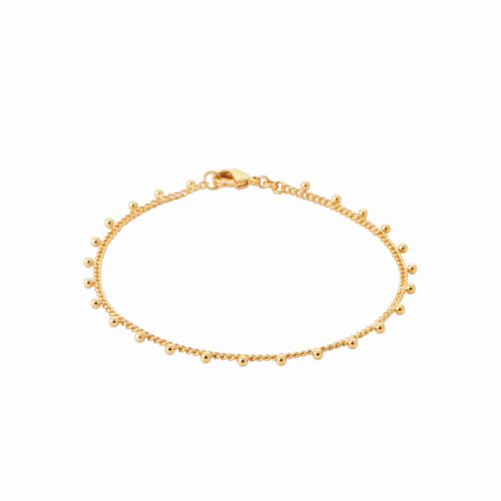 Bracelet cheville plaqué or - perles 