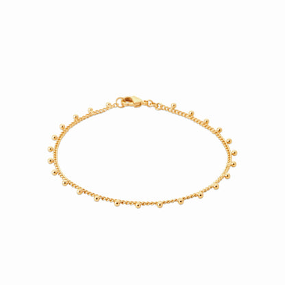 Bracelet cheville plaqué or - perles 