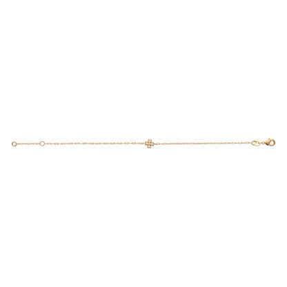 Bracelet croix plaqué or & brillants 