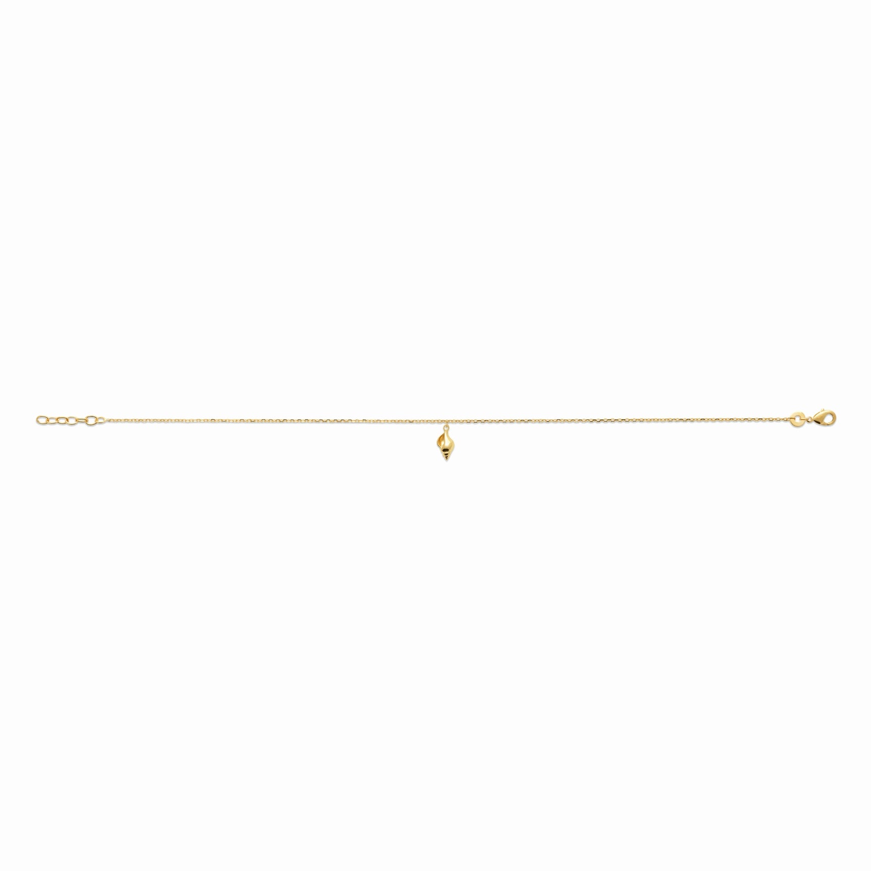 Bracelet de cheville plaqué or - coquillage 