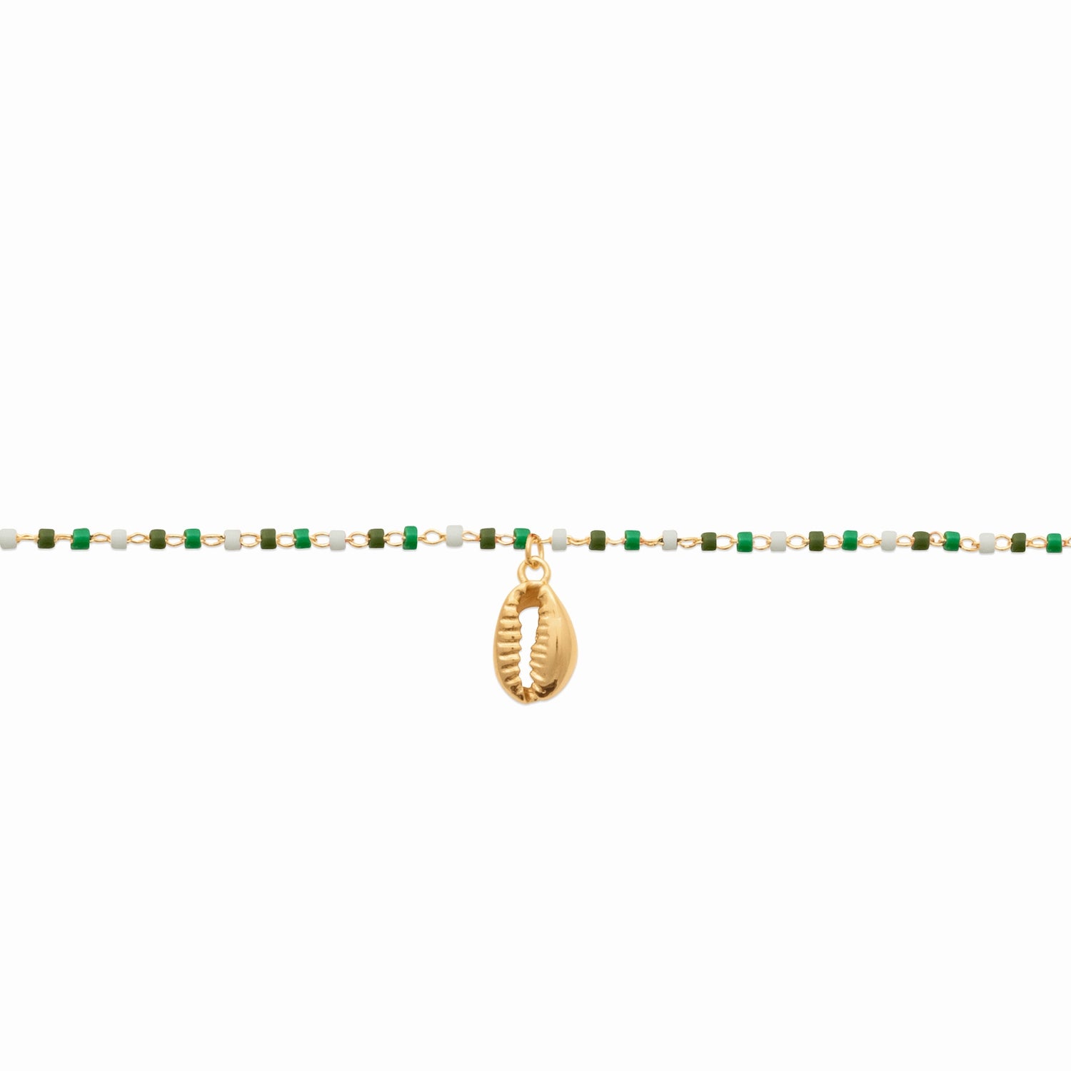 Bracelet de cheville plaque or Perles miyuki 