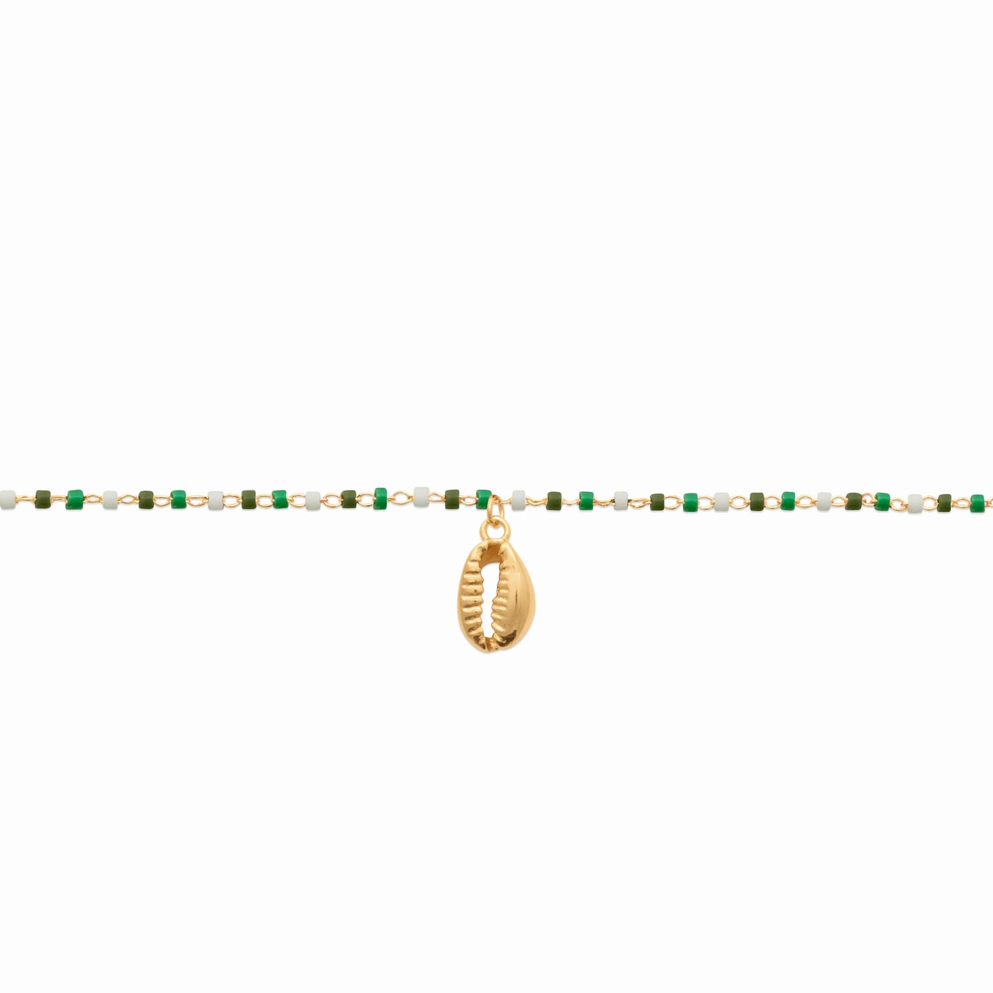 Bracelet de cheville plaque or Perles miyuki 
