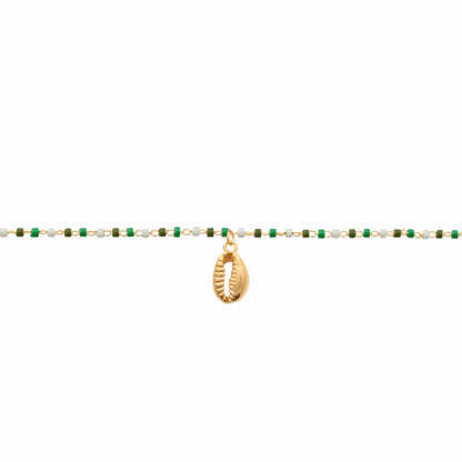 Bracelet de cheville plaque or Perles miyuki 