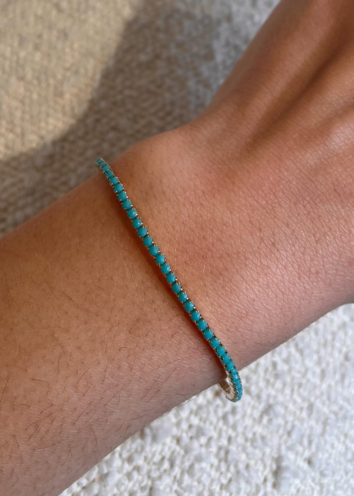 Bracelet élastique - pierres colorées TURQUOISE