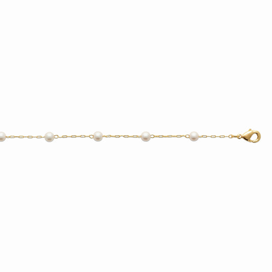 Bracelet en plaqué or & perles d’imitation 