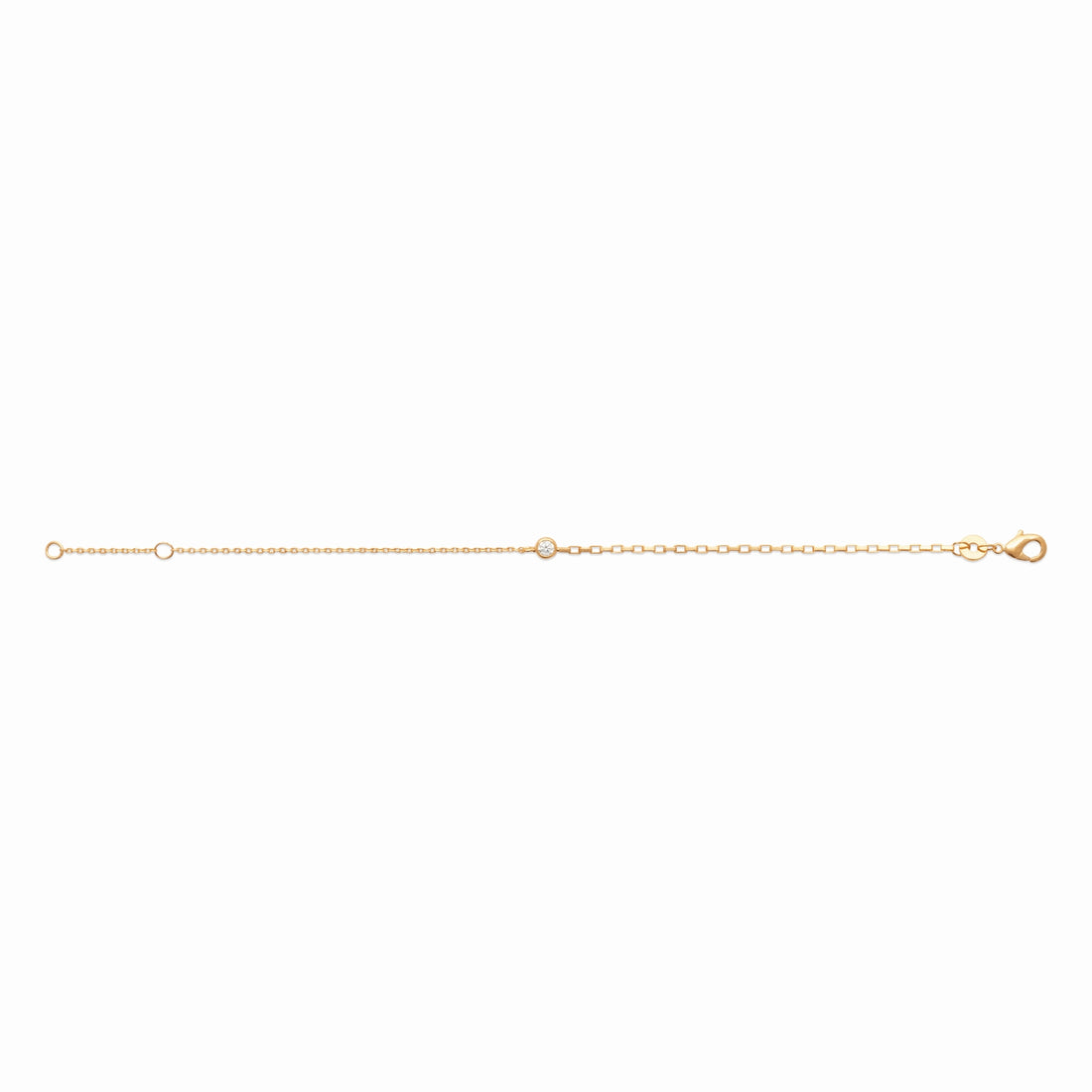 Bracelet fin plaqué or 18 cm - cristal 