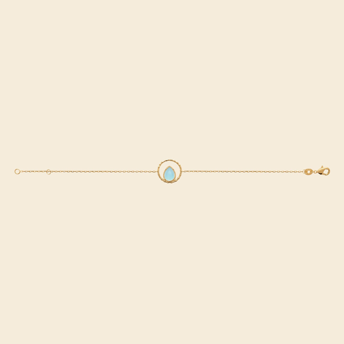 Bracelet goutte plaqué or - agate bleue