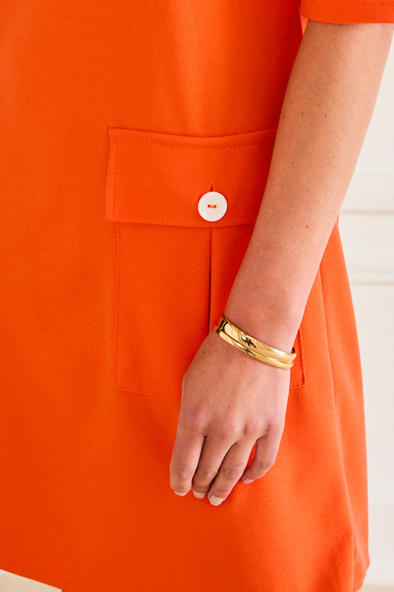 Bracelet jonc doré - acier inoxydable 