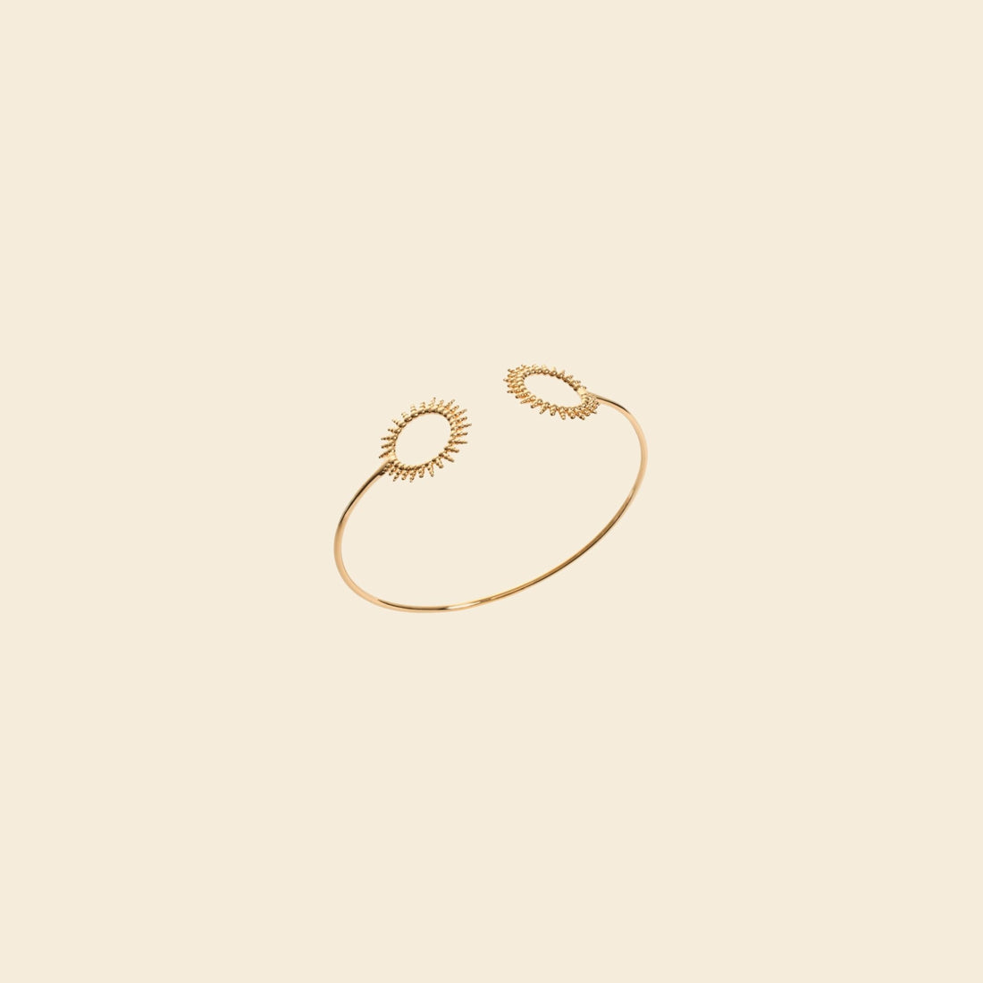 Bracelet jonc plaqué or - soleil bohème 
