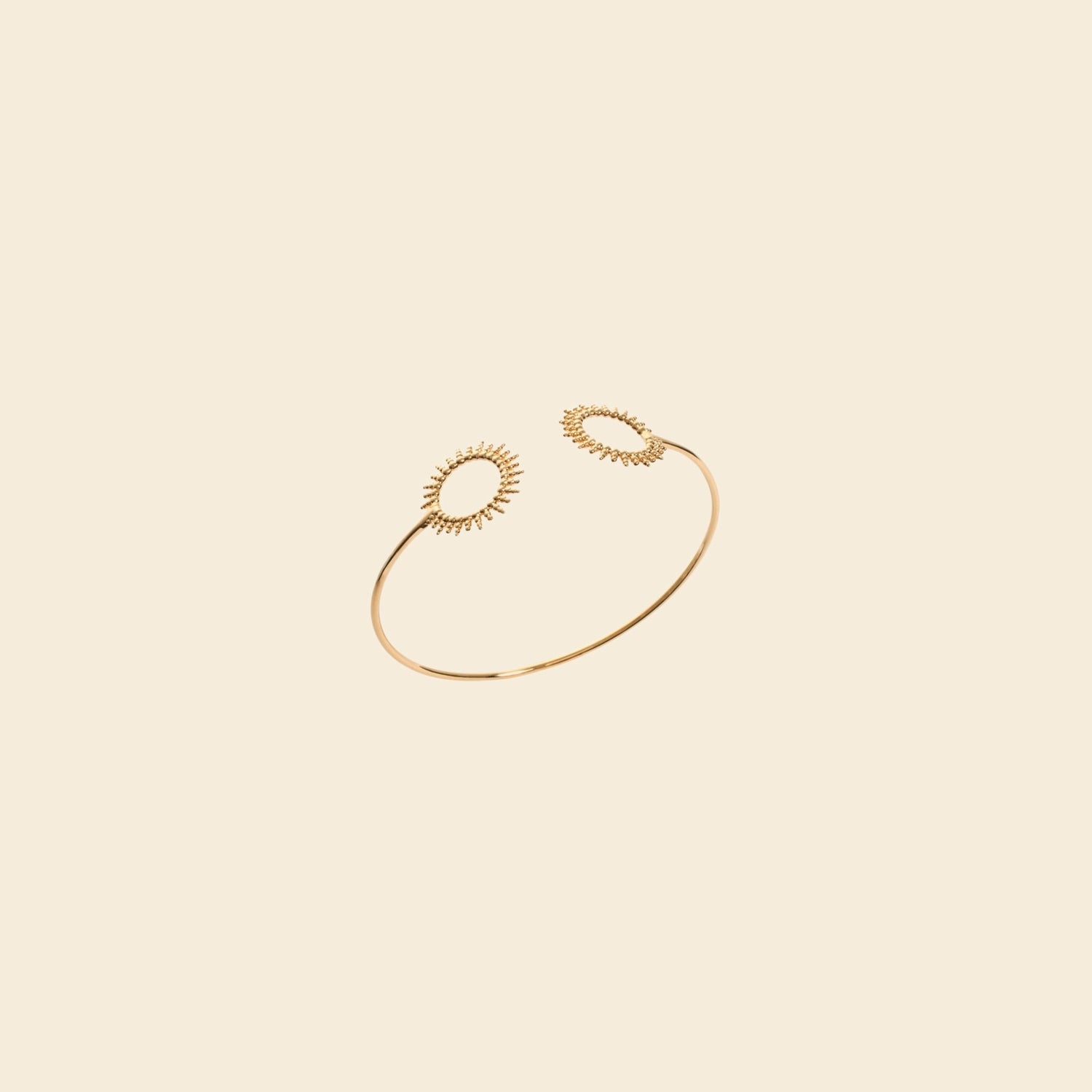 Bracelet jonc plaqué or - soleil bohème 