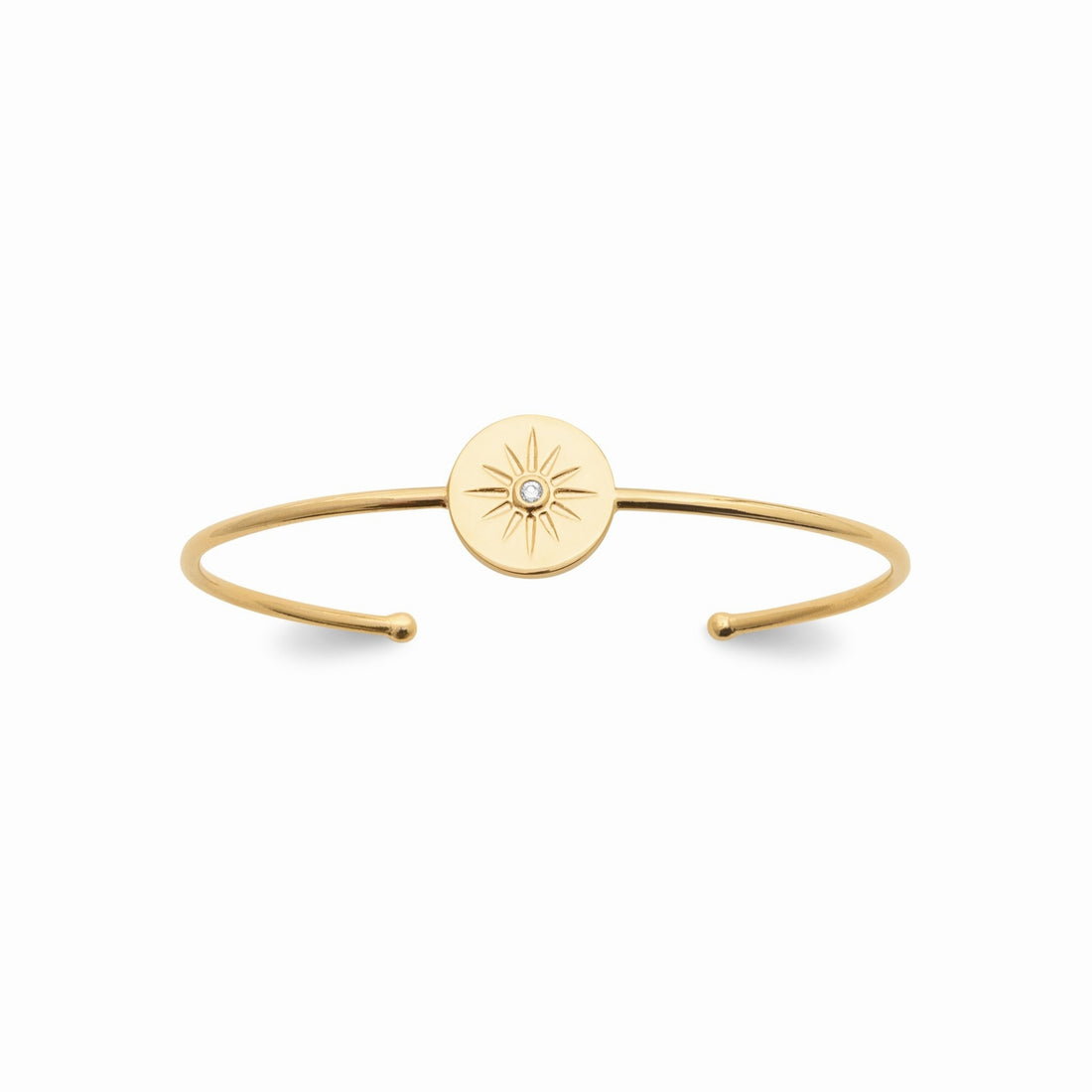 Bracelet jonc plaqué or - soleil éclatant 