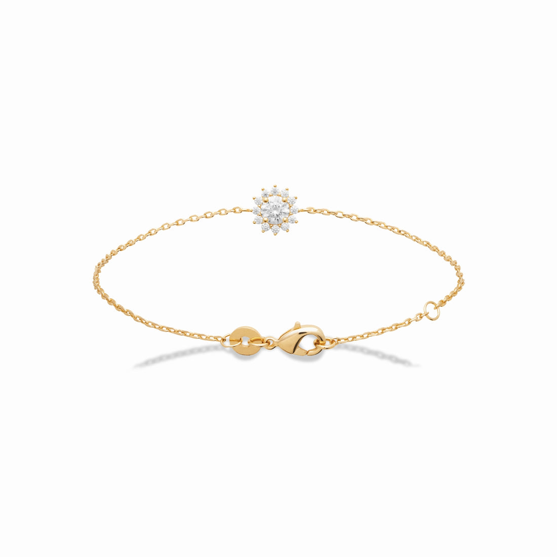 Bracelet marguerite plaqué or &amp; brillants 
