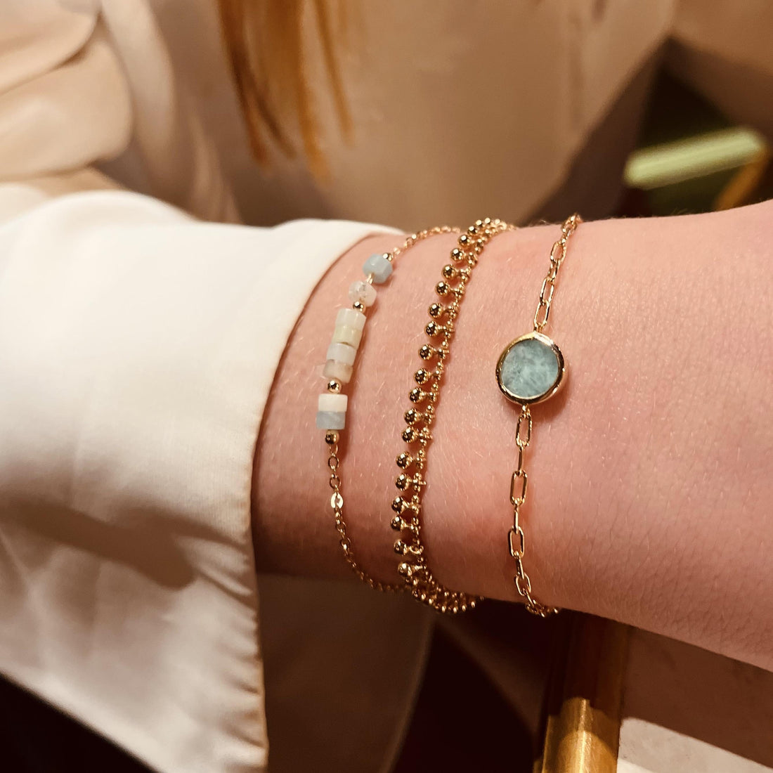 Bracelet pampilles plaqué or - esprit bohème 