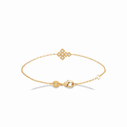 Bracelet plaqué or 18 cm - motif losanges strassés 