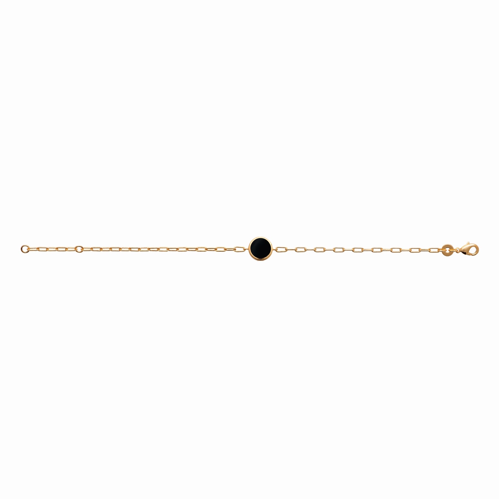 Bracelet plaqué or agate noire 