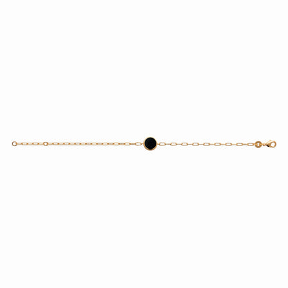 Bracelet plaqué or agate noire 
