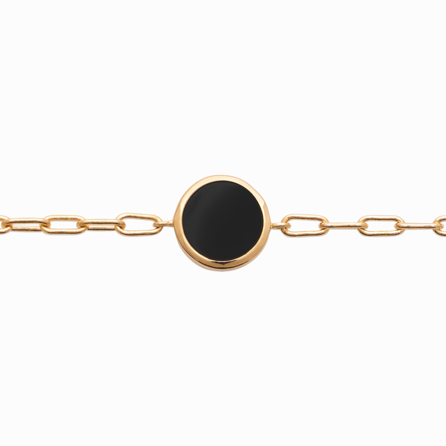Bracelet plaqué or agate noire 