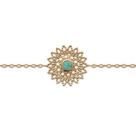 Bracelet plaqué or amazonite 