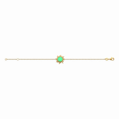 Bracelet plaqué or& amazonite 