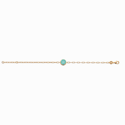 Bracelet plaqué or amazonite 