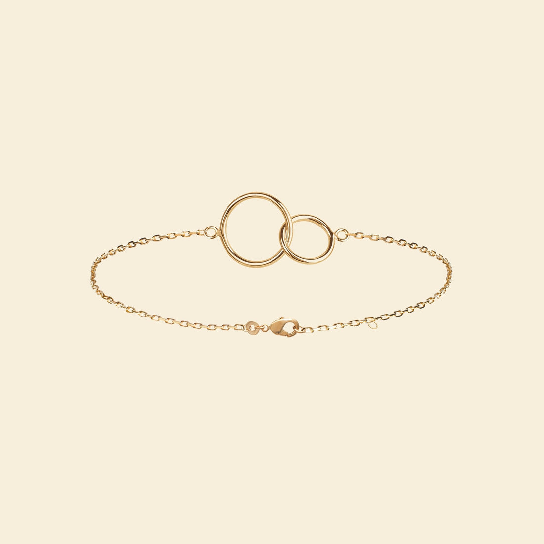 Bracelet plaqué or - anneaux entrelacés 