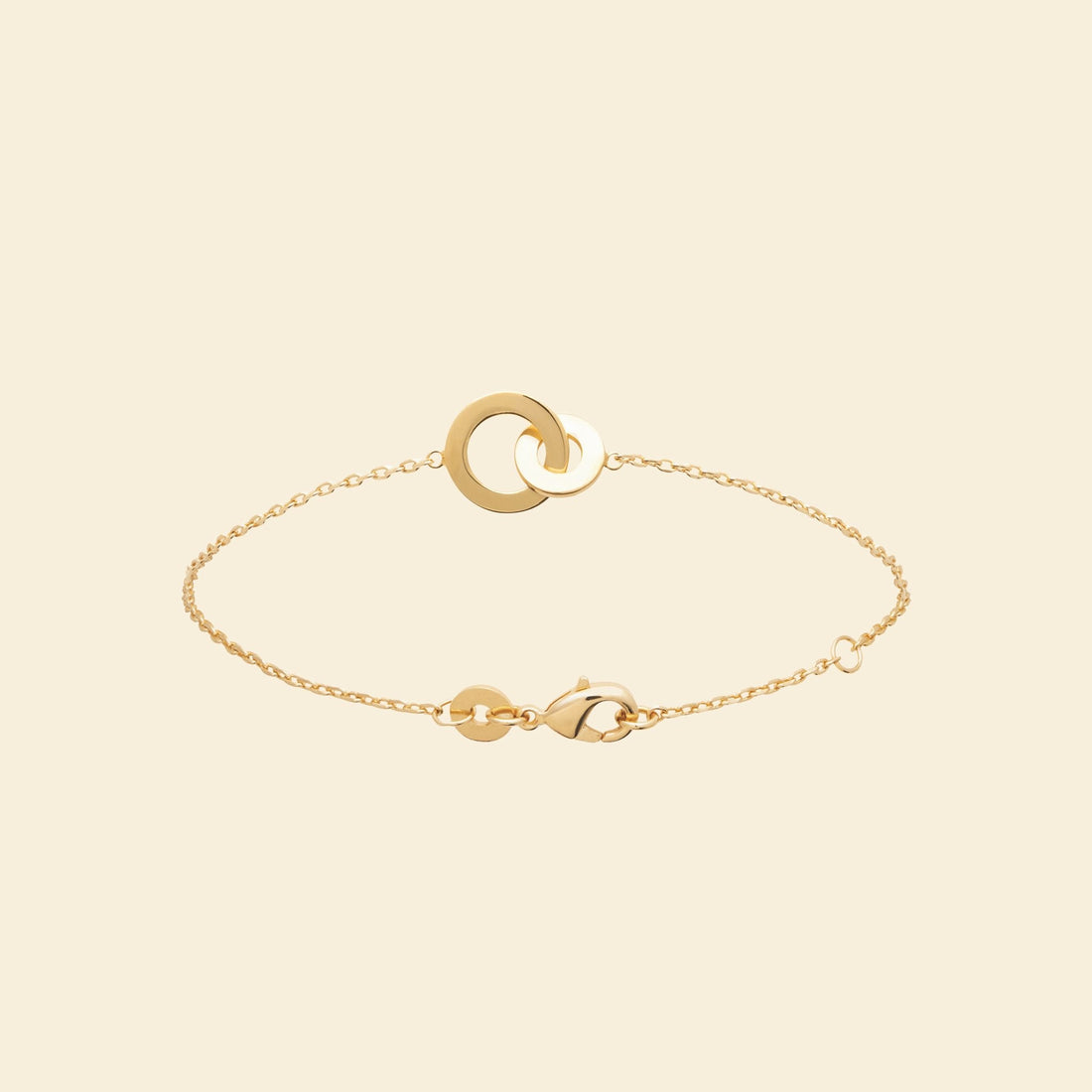 Bracelet plaqué or - anneaux entrelacés 