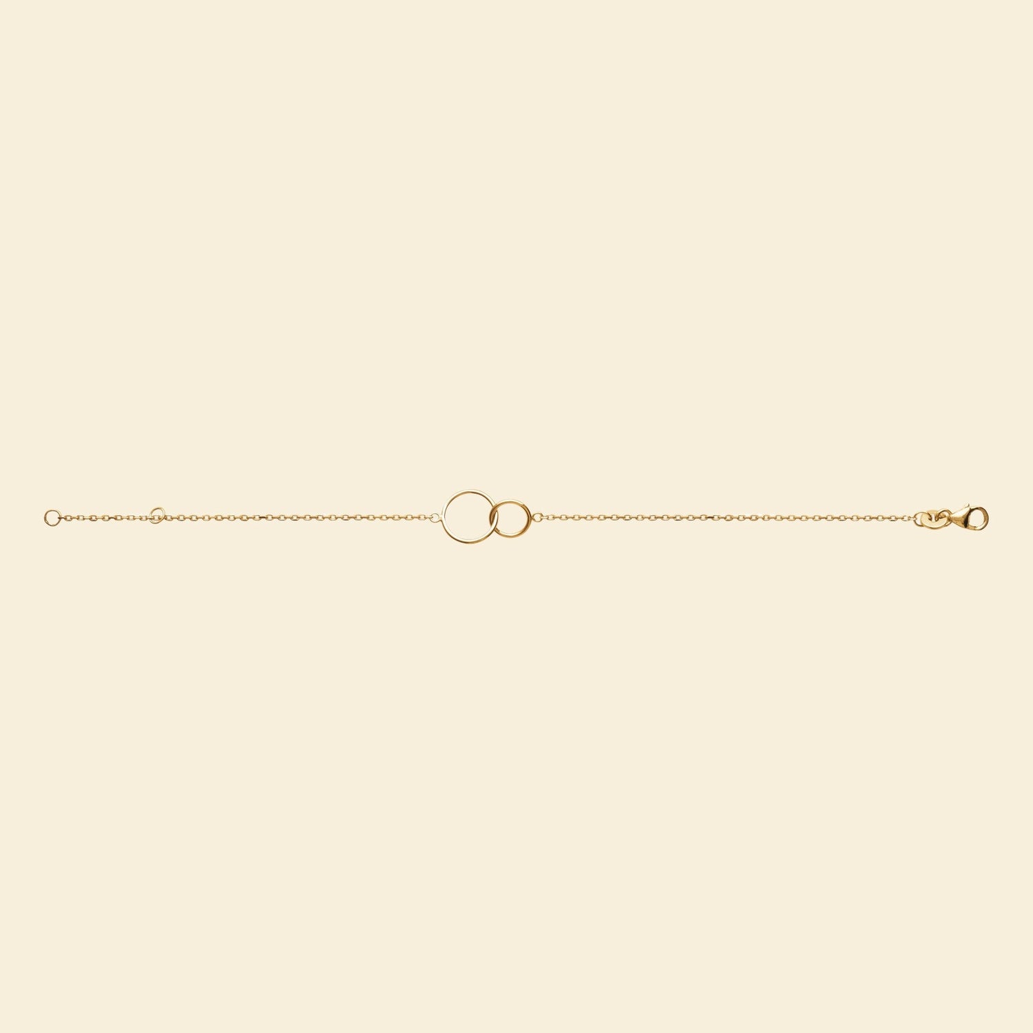 Bracelet plaqué or - anneaux entrelacés 