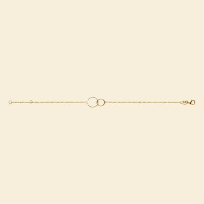 Bracelet plaqué or - anneaux entrelacés 