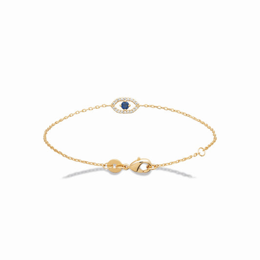 Bracelet plaqué or - bleu éclat 