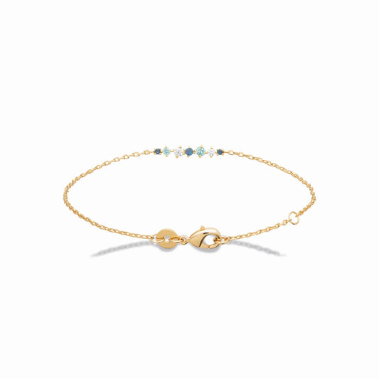 Bracelet plaqué or - éclat & nuances bleutées 