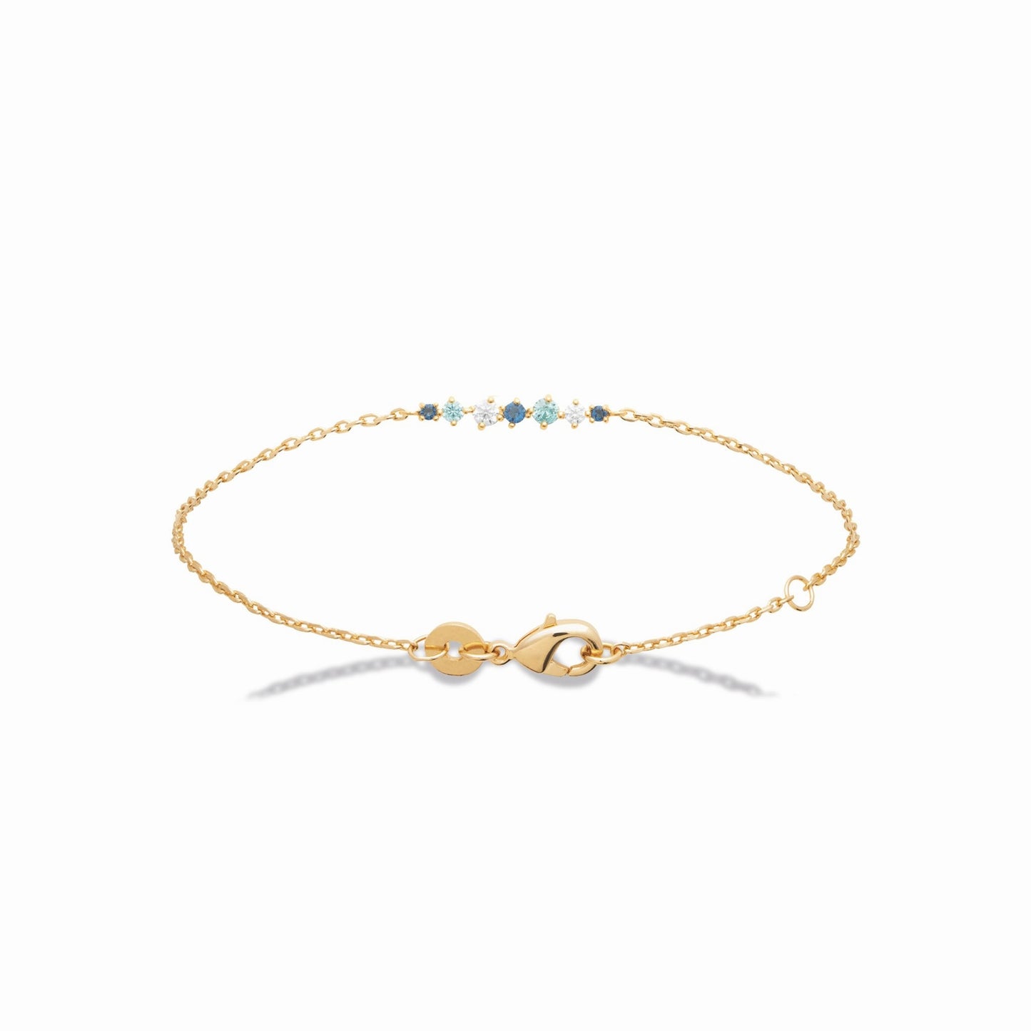 Bracelet plaqué or - éclat & nuances bleutées 