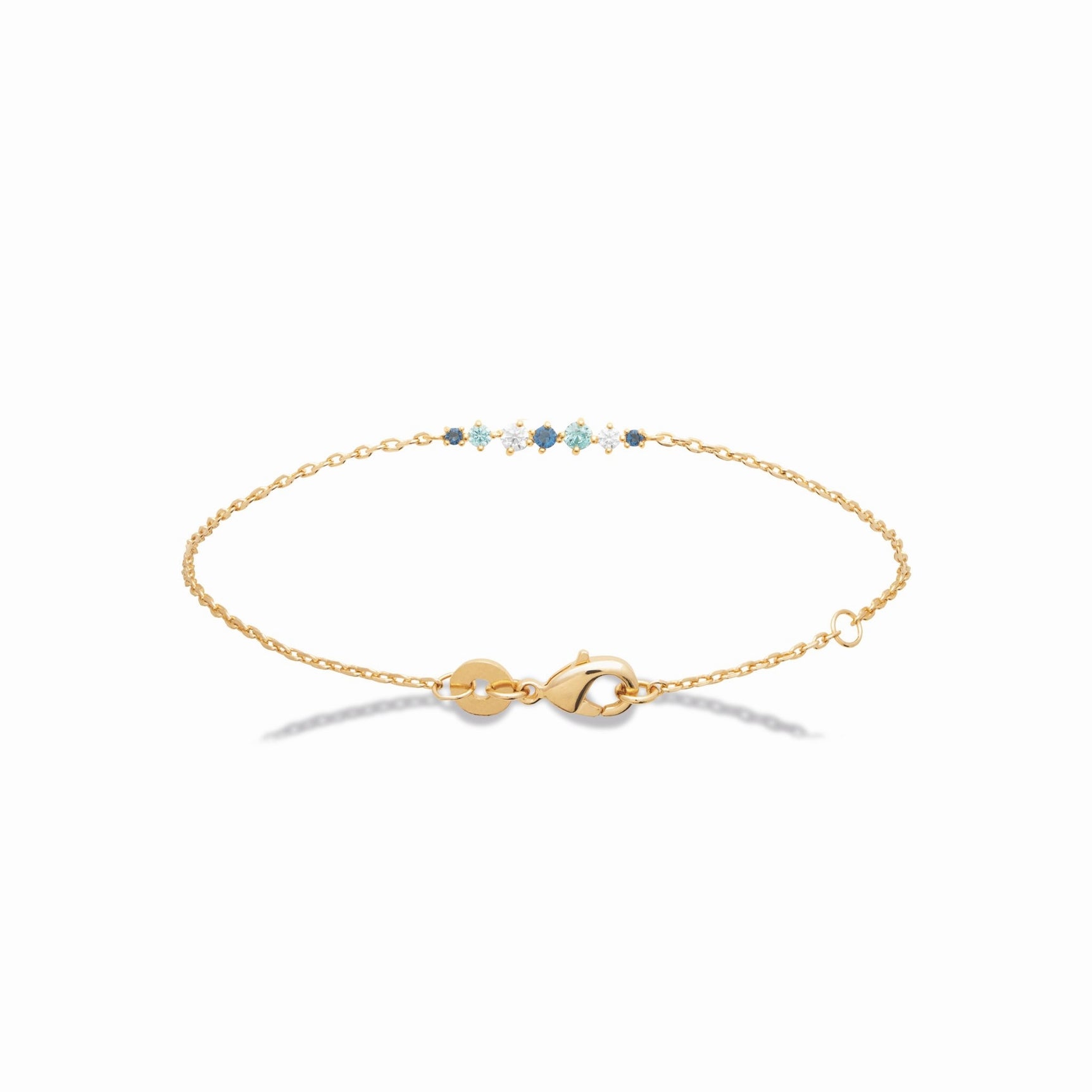 Bracelet plaqué or - éclat & nuances bleutées 