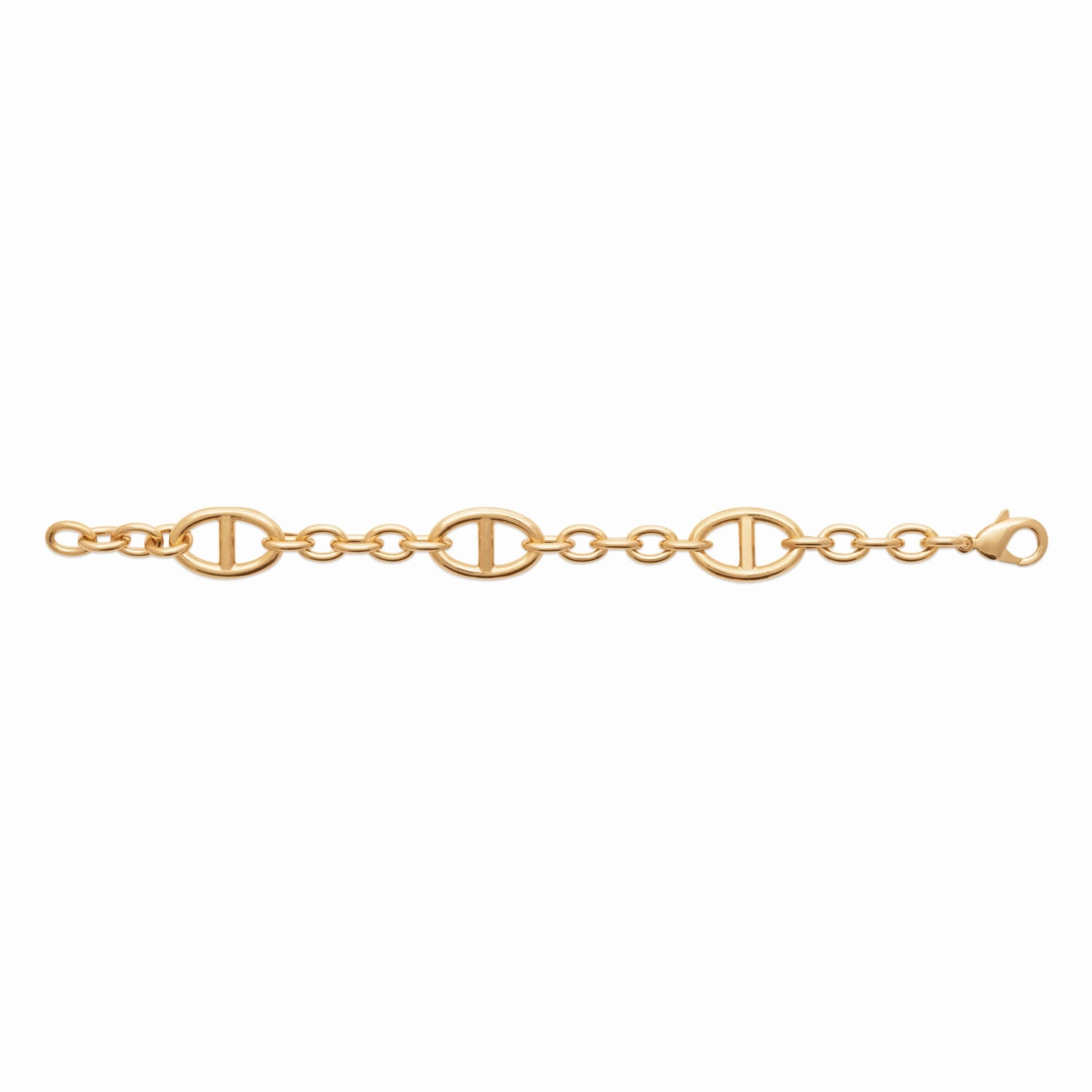 Bracelet plaqué or - maille marine 