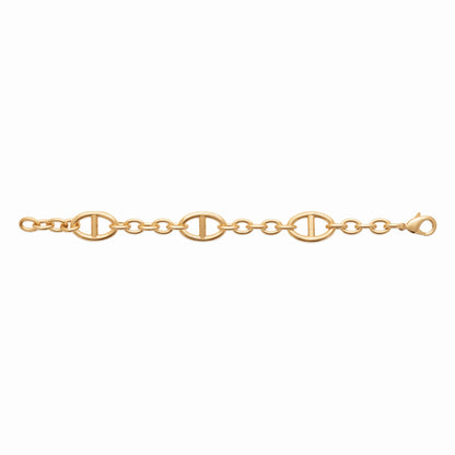 Bracelet plaqué or - maille marine 