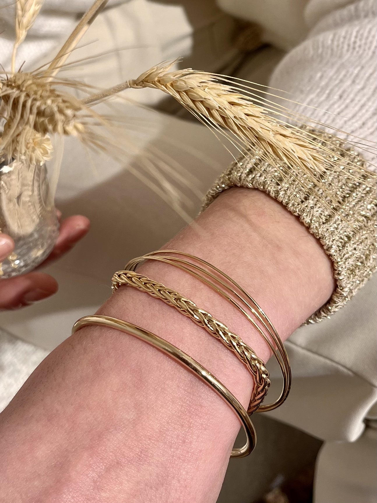 Bracelet plaqué or - maille palmier 