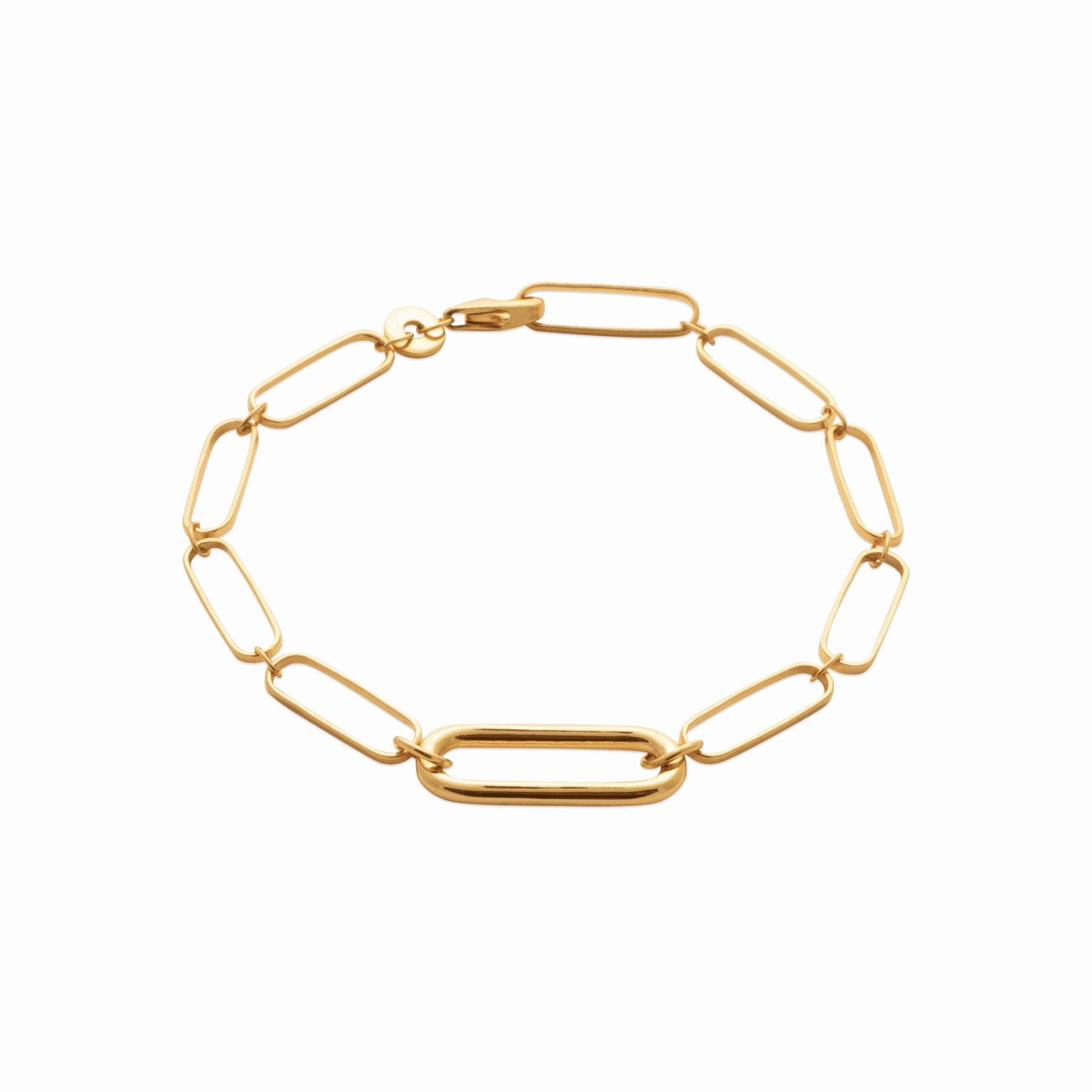Bracelet plaqué or &amp; maille trombone 