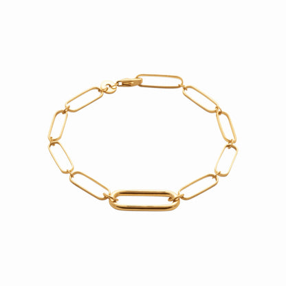 Bracelet plaqué or &amp; maille trombone 