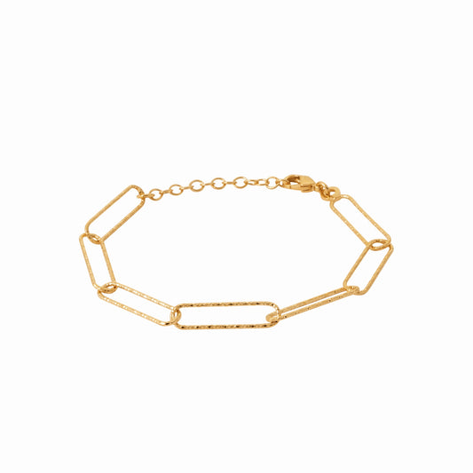 Bracelet plaqué or & maille trombone 