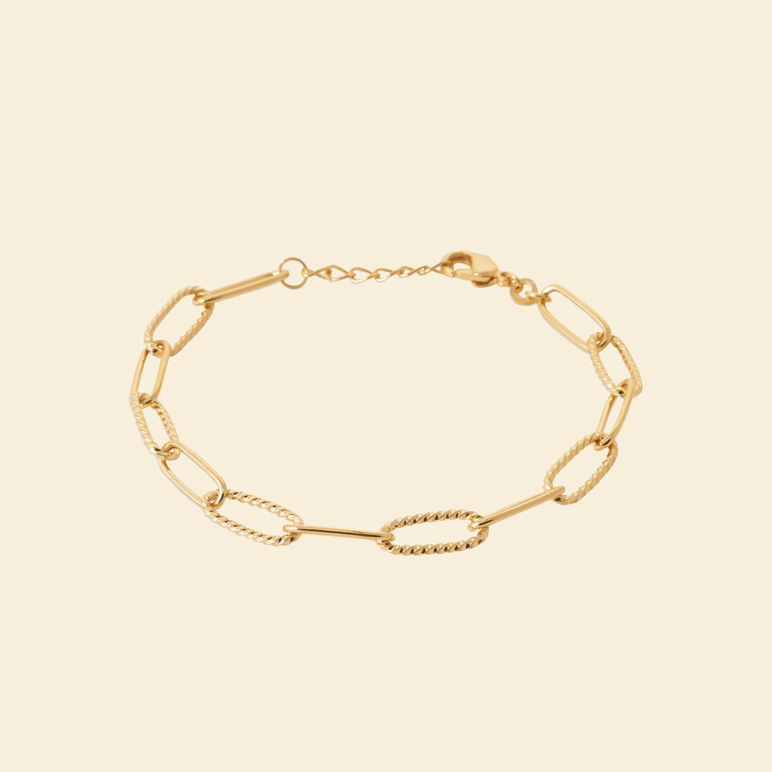 Bracelet plaqué or - maillons fantaisie 